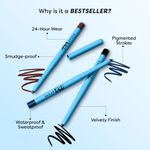 Buy SUGAR POP Longwear Kajal Matte Finish, Intense Dark Kohl Kajal, Smudge Proof Pencil, Water Proof, Single Stroke Velvet Finish Lasts Up To 24Hrs - 01 Black 1 pc - Purplle
