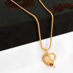 Buy Fashion Frill Golden American Diamond Jewellery Gold Plated Stylish Latest design Name 'S' Letter Pendant for Girls Women Men Unisex Alphabet Heart Pendant for Women - Purplle