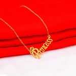 Buy Fashion Frill Valentine Special Princess Pendant Couple Gift 2 Combo Chain Neckalce For Her - Purplle
