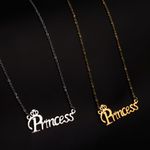 Buy Fashion Frill Valentine Special Princess Pendant Couple Gift 2 Combo Chain Neckalce For Her - Purplle