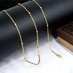 Buy Fashion Frill Elegant Golden Chain Thin Light Weighted Gold Plated Gold Chain For Men Boys Women 28 Inches For Women and Girls - Purplle