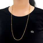 Buy Fashion Frill Elegant Golden Chain Thin Light Weighted Gold Plated Gold Chain For Men Boys Women 28 Inches For Women and Girls - Purplle