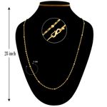 Buy Fashion Frill Elegant Golden Chain Thin Light Weighted Gold Plated Gold Chain For Men Boys Women 28 Inches For Women and Girls - Purplle