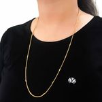 Buy Fashion Frill Designer Golden Chain Thin Light Weighted Gold Plated Gold Chain For Men Boys Women 28 Inches For Women and Girls - Purplle