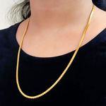 Buy Fashion Frill Stylish Thin Light Weighted Gold Plated Gold Neck Chain For Men Boys Women 28 Inches For Women and Girls - Purplle