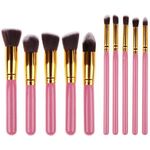 Buy Favon Pack of 10 Super Soft Pink Makeup Brushes (Color may Vary) - Purplle