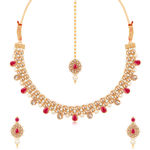 Buy Sukkhi Beautiful Gold Plated Kundan & Pearl Choker Necklace Set for Women - Purplle