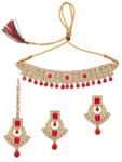 Buy Sukkhi Fancy LCT Gold Plated Choker Necklace Set for Women - Purplle