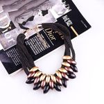 Buy Yellow Chimes Latest Fashion Thick Black Chain Multicolour Leaf Design Choker Necklace for Women and Girls, Black, Multicolour, Medium - Purplle