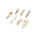 Buy Yellow Chimes 7 pcs Fine Quality Shiny Hair Clips Fashion Hair Accessories for Women Girls 2 - Purplle