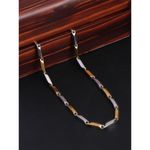 Buy Yellow Chimes Classic Stainless Steel Golden Silver Toned Rice Chain Necklace for Men and Boys - Purplle