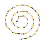 Buy Yellow Chimes Classic Stainless Steel Golden Silver Toned Rice Chain Necklace for Men and Boys - Purplle