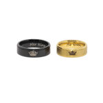 Buy Yellow Chimes Crown Engraved 'King Queen'' Proposal Couple Rings for Girls and Boys - Purplle