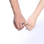 Buy Yellow Chimes Crown Engraved 'King Queen'' Proposal Couple Rings for Girls and Boys - Purplle