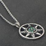 Buy Yellow Chimes Latest Fashion Stainless Steel Compass Design Pendant for Men and Boys, Silver, Medium (YCFJPD-340COMPS-SL) - Purplle
