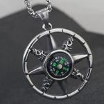 Buy Yellow Chimes Latest Fashion Stainless Steel Compass Design Pendant for Men and Boys, Silver, Medium (YCFJPD-340COMPS-SL) - Purplle