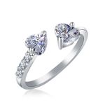 Buy Yellow Chimes Platinum Plated Trendy Elegant Austrian Crystal Heart Cut Adjustable Ring for Women and Girls - Purplle