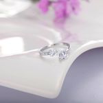 Buy Yellow Chimes Platinum Plated Trendy Elegant Austrian Crystal Heart Cut Adjustable Ring for Women and Girls - Purplle