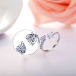 Buy Yellow Chimes Platinum Plated Trendy Elegant Austrian Crystal Heart Cut Adjustable Ring for Women and Girls - Purplle