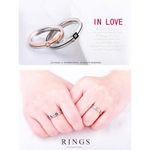 Buy Yellow Chimes Dazzling Stardust Silver Rose Gold Black Stainless Steel Couple Band Rings for Girls and Boys (Design 6) - Purplle