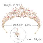 Buy Latest Fashion Floral Design Multicolour Crystal Golden Bridal Wedding Crown Tiaras with Earrings for Women and Girls - Purplle