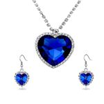 Buy Yellow Chimes Crystals from Swarovski Valentine Special Sparkling Heart Silver Plated Pendant for Women and Girls (Blue Heart Pendant Set) - Purplle