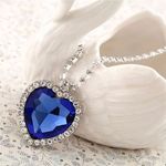 Buy Yellow Chimes Crystals from Swarovski Valentine Special Sparkling Heart Silver Plated Pendant for Women and Girls (Blue Heart Pendant Set) - Purplle