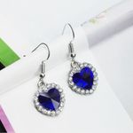 Buy Yellow Chimes Crystals from Swarovski Valentine Special Sparkling Heart Silver Plated Pendant for Women and Girls (Blue Heart Pendant Set) - Purplle