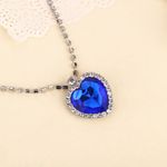 Buy Yellow Chimes Crystals from Swarovski Valentine Special Sparkling Heart Silver Plated Pendant for Women and Girls (Blue Heart Pendant Set) - Purplle