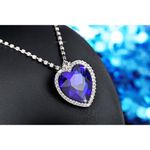Buy Yellow Chimes Crystals from Swarovski Valentine Special Sparkling Heart Silver Plated Pendant for Women and Girls (Blue Heart Pendant Set) - Purplle