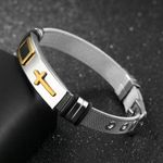 Buy Yellow Chimes Western Style Stainless Steel Never Fading Cross Designer Bracelet for Men & Boys - Purplle