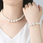 Buy Yellow Chimes Classic White Pearls Evergreen Fashion Style Pearl Necklace Set with Bracelet Stylish Jewellery Set for Women & Girls - Purplle