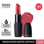 Buy Faces Canada Weightless Matte Finish Lipstick Caramel Brown P03 (4 g) - Exclusively on Purplle - Purplle