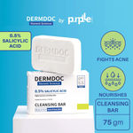 Buy DERMDOC by Purplle 0.5% Salicylic Acid Cleansing Bar (75 gm) | gentle deep cleansing bar | oil control, acne prone skin | salicylic acid for back & body acne - Purplle