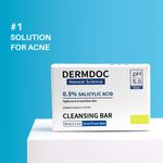 Buy DERMDOC by Purplle 0.5% Salicylic Acid Cleansing Bar (75 gm) | gentle deep cleansing bar | oil control, acne prone skin | salicylic acid for back & body acne - Purplle