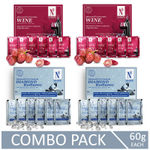 Buy NutriGlow NATURAL'S Advanced Pro Formula Combo Pack of 4 Diamond Radiancet & Wine Facial Kit For Acne & Spot Free, 60gm each - Purplle