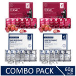Buy NutriGlow NATURAL'S Advanced Pro Formula Combo Pack of 4 Wine & Skin Whitening Facial Kit For Makes you Look Young, 60gm each - Purplle