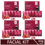 Buy NutriGlow NATURAL'S Advanced Pro Formula Combo Pack of 4 Wine Facial Kit For Fairer Complexion, 60gm each - Purplle