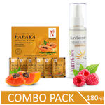Buy NutriGlow NATURAL'S Advanced Pro Formula Papaya Facial Kit (60 gm) & Sunscreen SPF 40 (120 ml) For Detoxification To the Core - Purplle