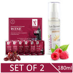 Buy NutriGlow NATURAL'S Advanced Pro Formula Wine Facial Kit (60 gm) & Sunscreen SPF 40 (120 ml) For Rejuvenates Tired Skin - Purplle