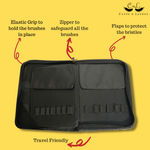 Buy Cuffs N Lashes Zipper Brush Case (Without brushes), Black - Purplle