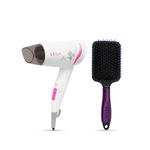 Buy VEGA Go Style 1200 Hair Dryer (VHDH-18) + VEGA Paddle Brush (E18-PB) - Purplle