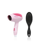 Buy VEGA Go Lite 1400 Hair Dryer (Pink) + VEGA Cushioned Brush (R3- CB ) - Purplle