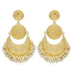 Buy Sukkhi Glittery Gold Plated Pearl Chandelier Earring For Women - Purplle