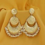 Buy Sukkhi Glittery Gold Plated Pearl Chandelier Earring For Women - Purplle
