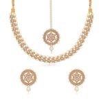 Buy Sukkhi Delicate Gold Plated Pearl Choker Necklace Set for Women - Purplle