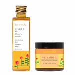 Buy Auravedic Vitamin C Brightening Set- Oil With Rosehip And Avocado And Cream With Spf 50 Sunscreen Antioxidant & Brightening Skin Treatment - Purplle