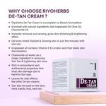 Buy Riyo Herbs De-Tan Cream with Grapeseed & Olive Oil, for Face, Neck & Hands for Tan Removal, 100gm - Purplle