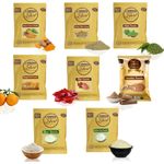 Buy Online Quality Store Multani Mitti Powder ,Neem Powder , Rose Powder, Chandan Powder, Orange Peel Powder, Kasturi Haldi Powder ,Kaolin Clay Powder & Zinc Oxide -50g each{mtticomb50haldiclayZinc50} - Purplle