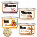 Buy Online Quality Store Face Pack Powder Combo - 500 gm (Set of 4) |Multanimitti Powder +Chandan Powder +Kasturi Turmeric Powder +Rose Powder |Multani Mitti (Fuller Earth) Powder{Mu200_Chan75_ha100_ro125} - Purplle